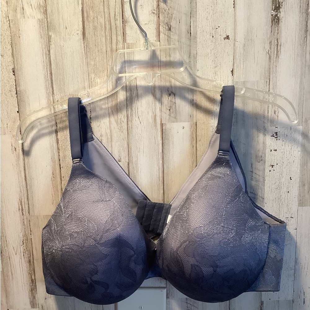 Cacique Blue Full-Coverage Bra with Gradient Design